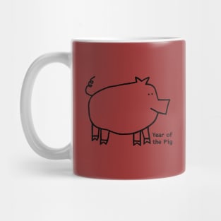Small Year of the Pig Outline Mug